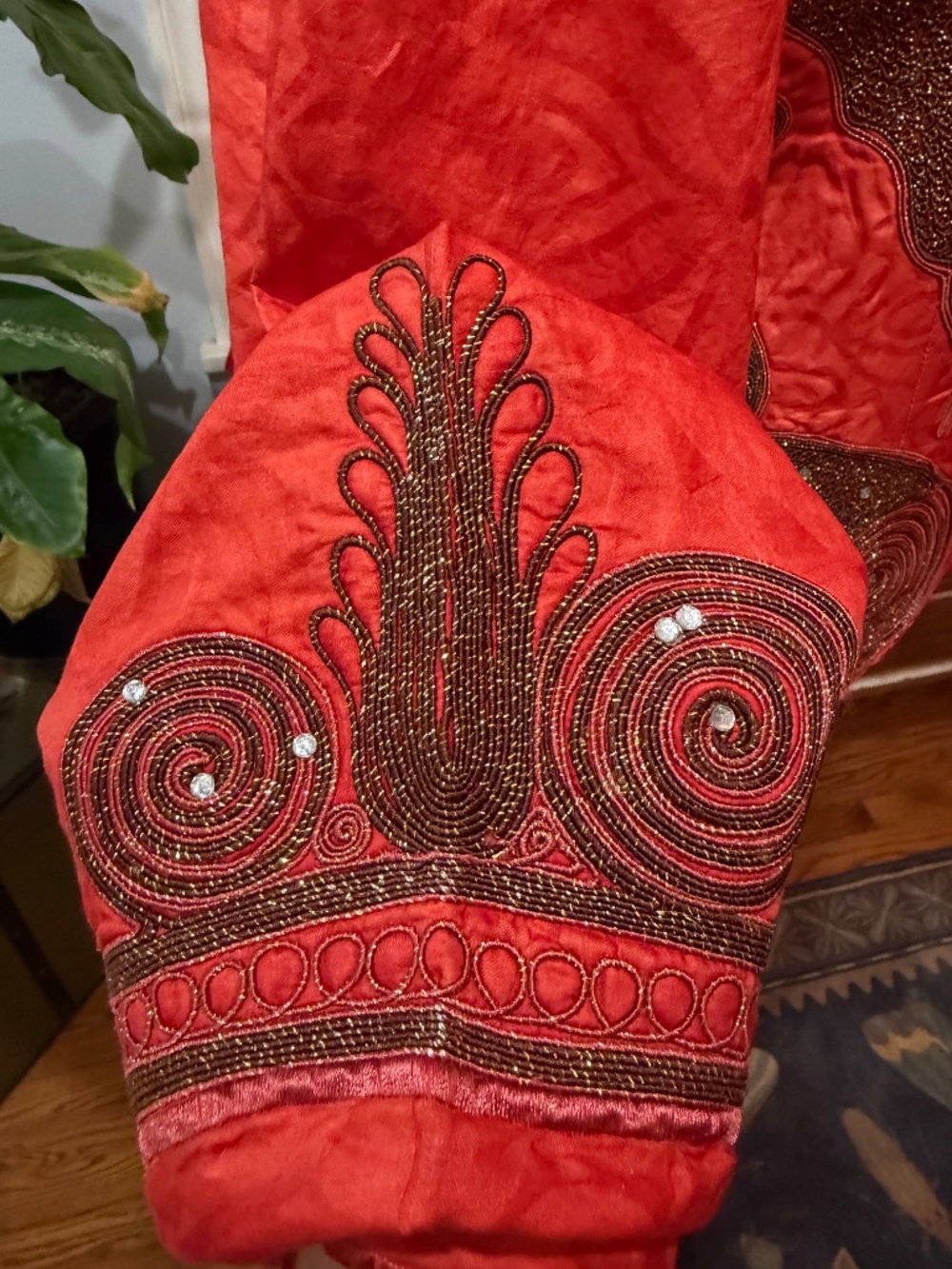 Unique, handmade orange embroidered jacket. - Picture 3 of 11